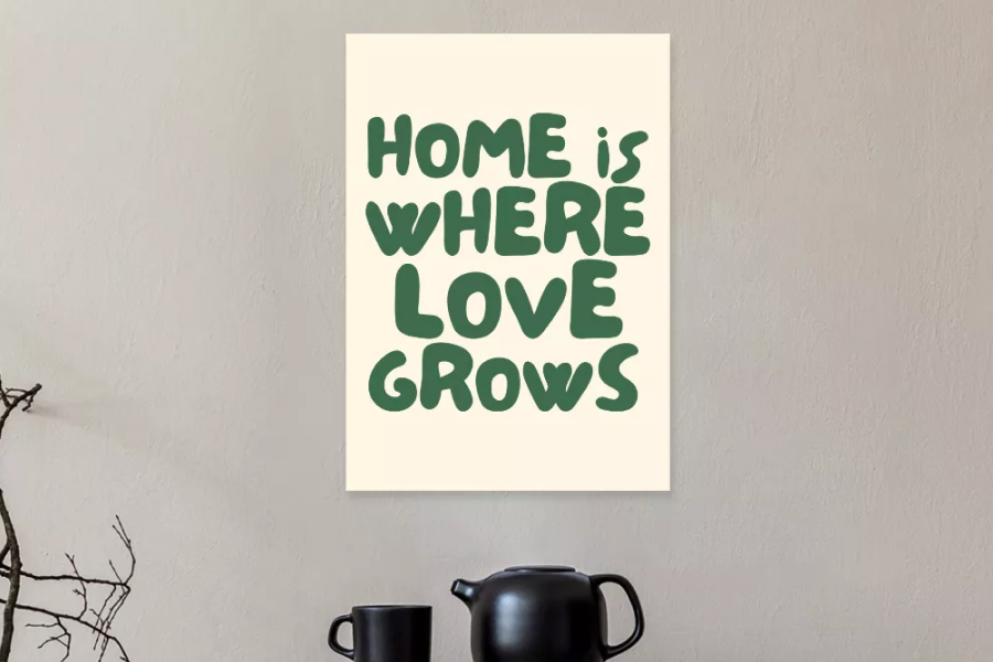 Framed welcome artwork for hallway